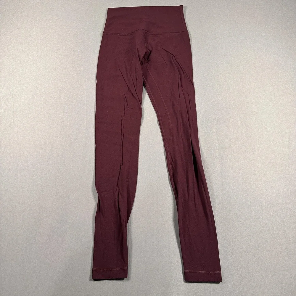 Lululemon Leggings Womens 4 Red High Rise Ankle Yoga Athletic Stretch Run Gym